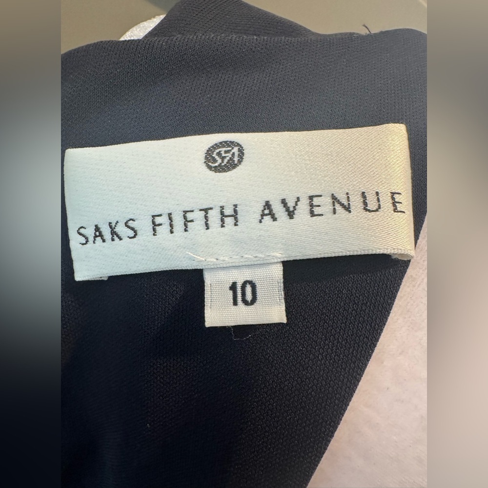Saks Fifth Avenue 2 Piece Black Formal Dress & 1 Button Cardigan 10 Vintage VGC - Picture 15 of 16